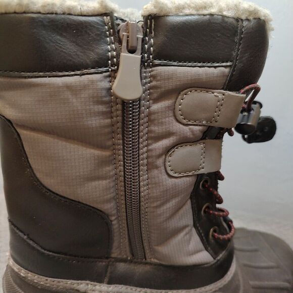 Cat & Jack‎ Kids Black Faux Fur Lined Collar Thermolite Winter Boots Sz 1 - Picture 3 of 16